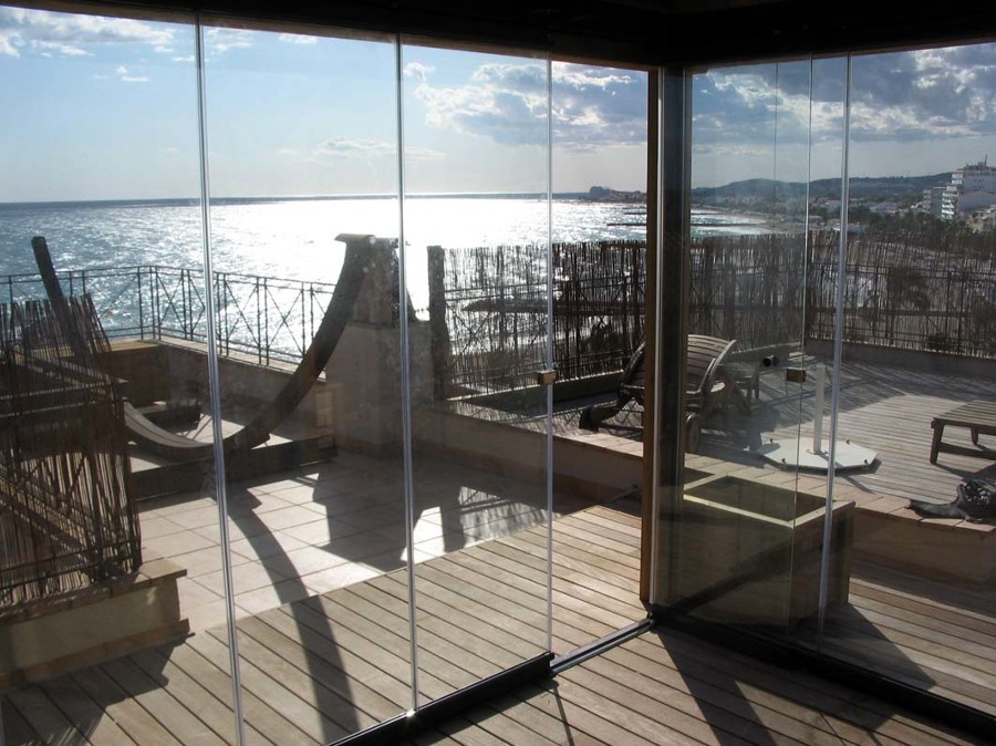 puertas plegables de vidrio