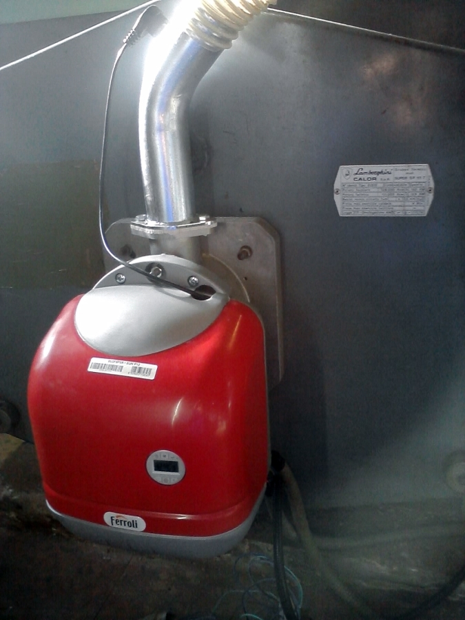 quemador adaptado en caldera de gasoil