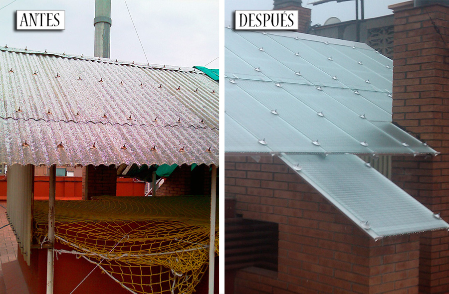 Rehabilitación de tejado con vidrio laminado