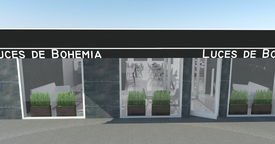 Diseño Fachada Principal para cafetería