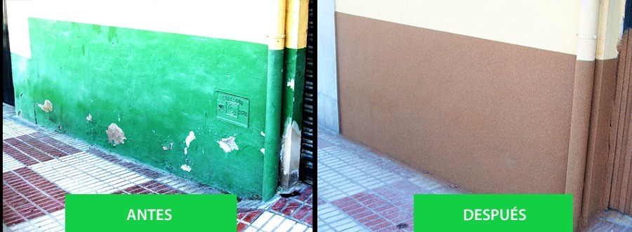 Reparación de Fachada con humedad y salitre