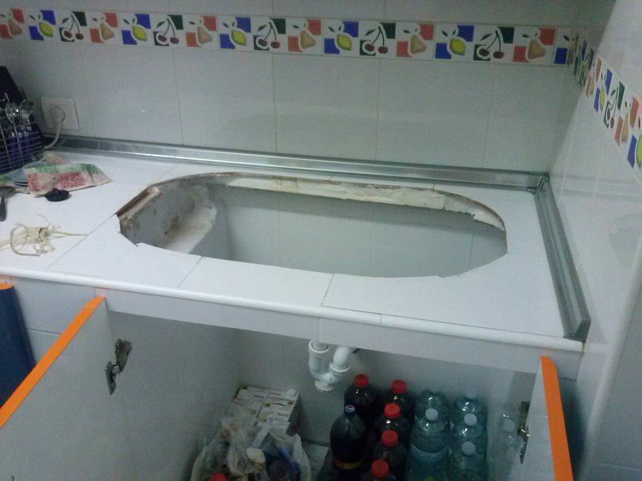 reparación y cambio fregadero