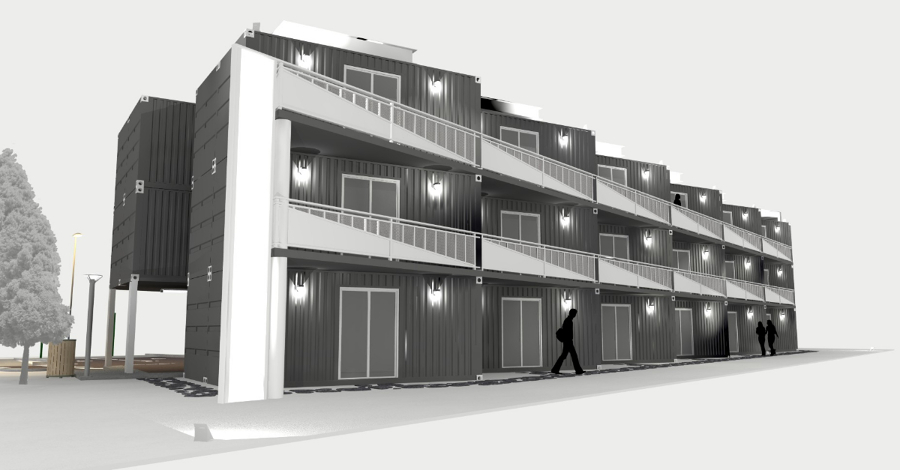 Residencia estudiantes, vista frontal.