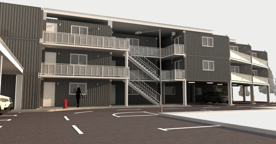 Residencia estudiantes, vista trasera.