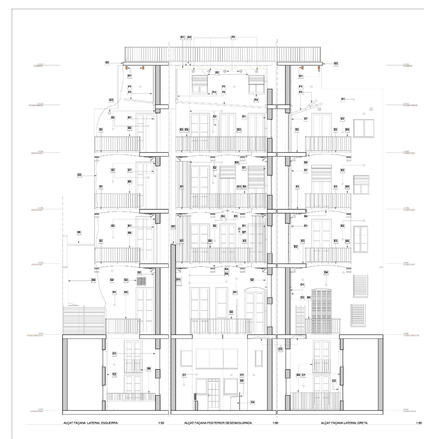 Restauración de Fachada Posterior en Edificio Plurifamiliar