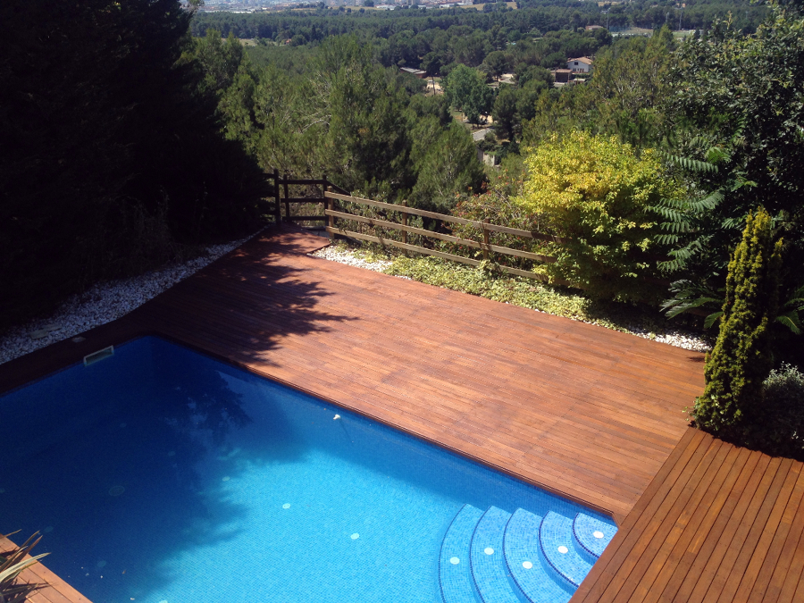 restauración tarima piscina