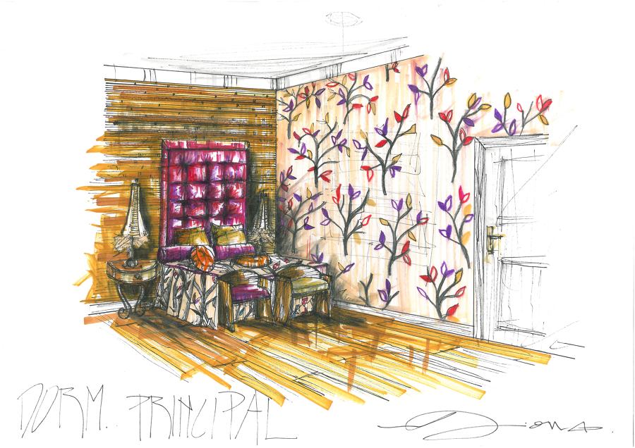 Proyecto de decoración dormitorio principal 