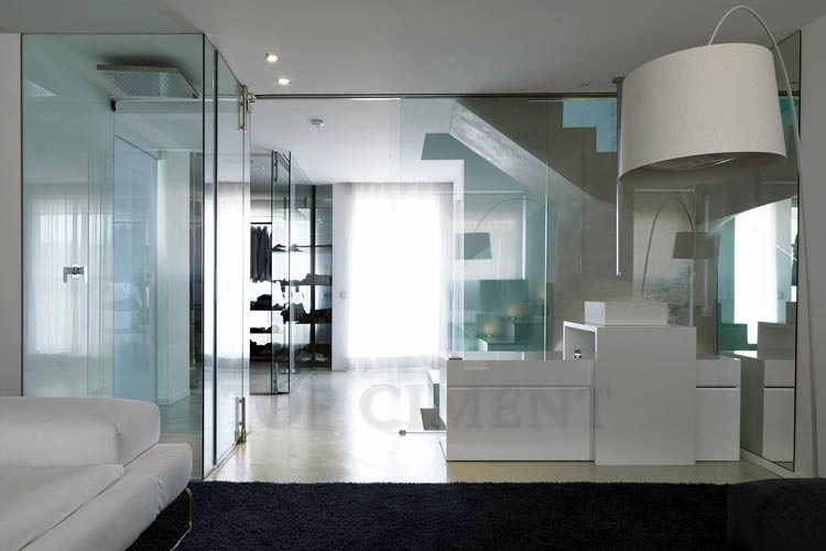 salon con microcemento