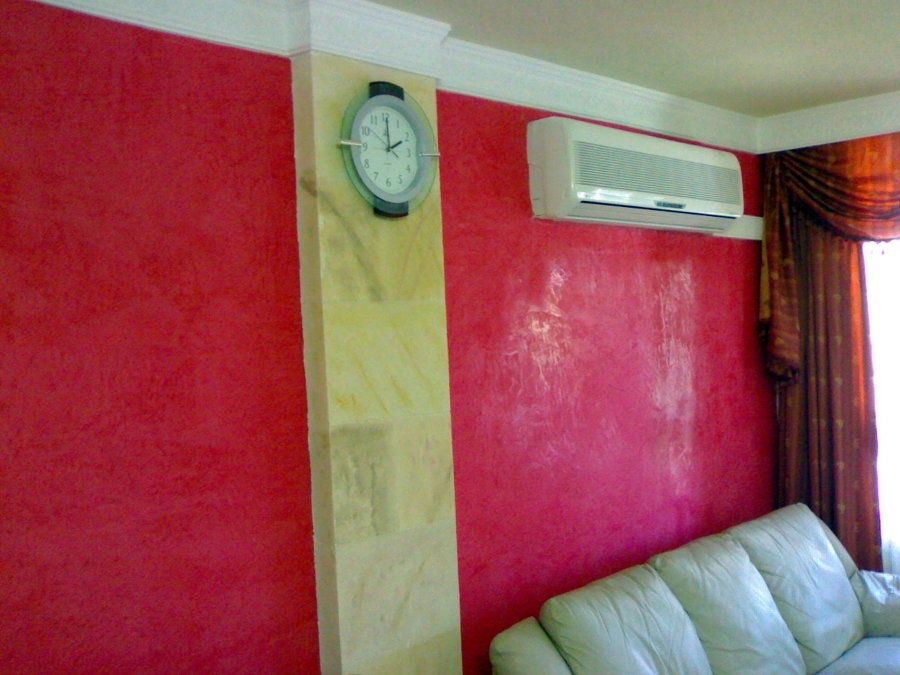 SALON DECORADO EN ESTUCO,E,IMITACION A PIEDRA DE SALAMANCA