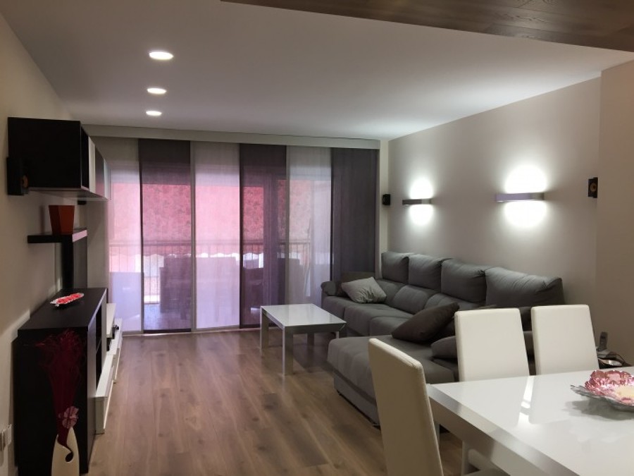 Vista del salón y balcon