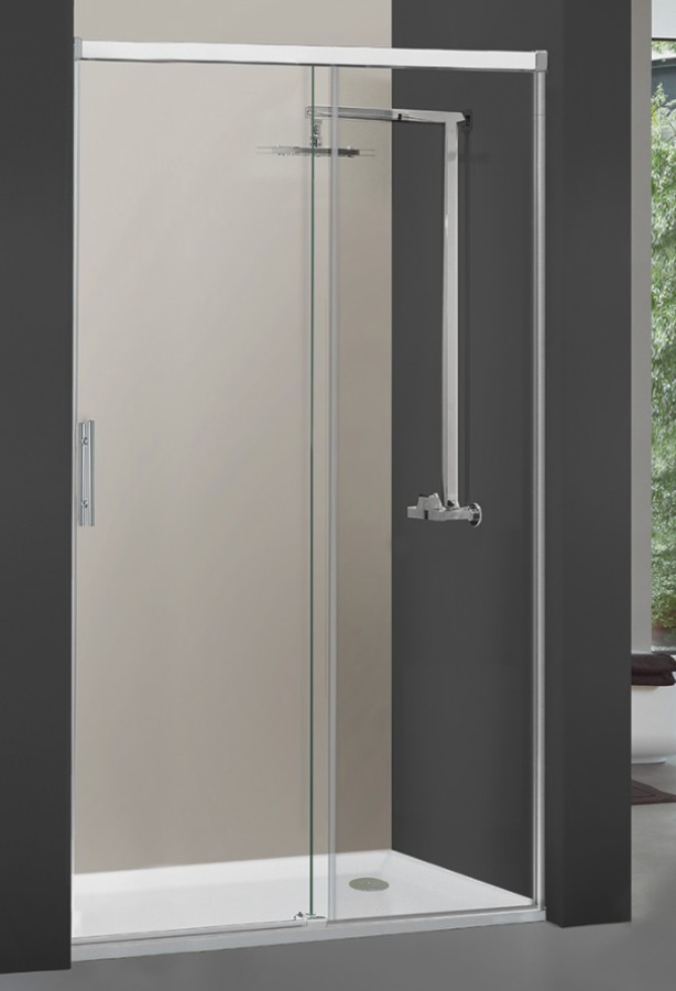 Mampara con puerta corredera.