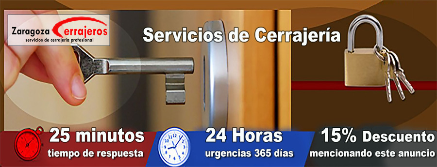 Servicios de cerrajería urgente 24 horas en Zaragoza