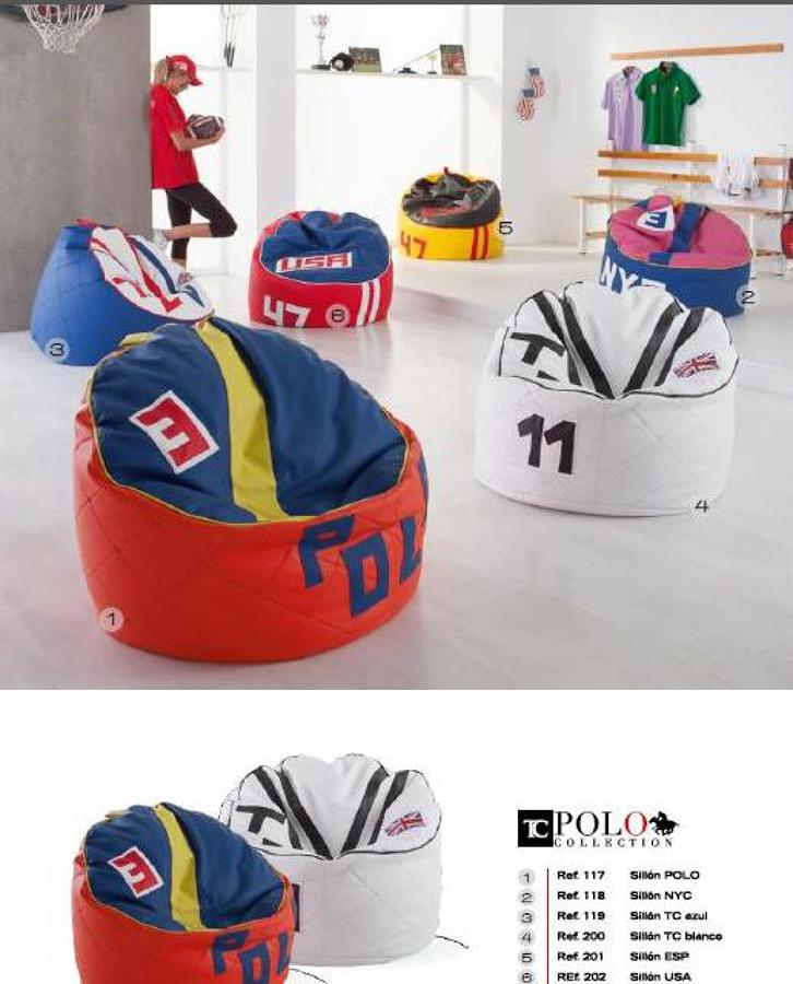 Sillones puffs juveniles.