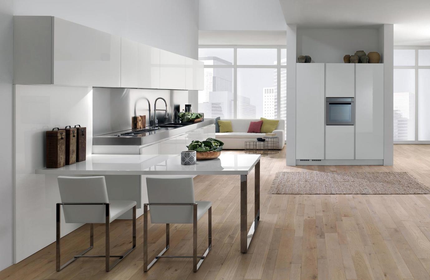 sin tirador cocina living