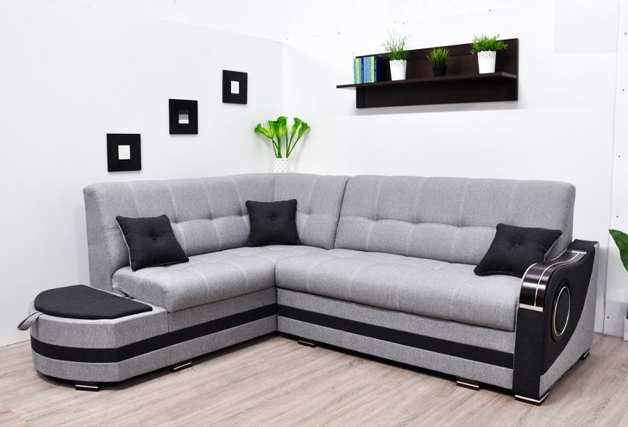 Sofá rinconera cama gris con 2 arcones – Modena