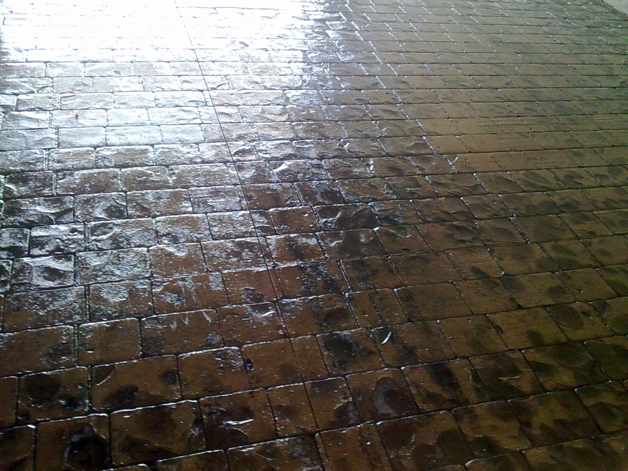 Suelo acabado de hormigón impreso