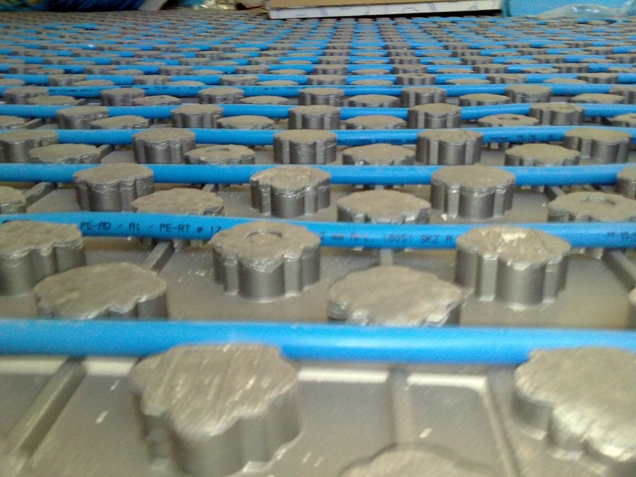 Suelo radiante por tetones