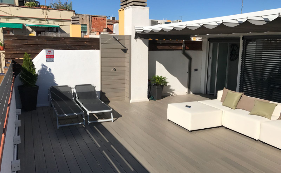 tarima exterior sintetica, ducha tarima exterior sintetica