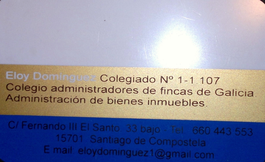 tarjeta administrador de fincas