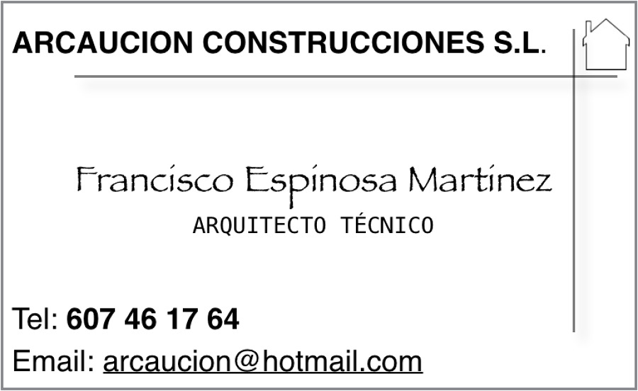Tarjeta presentación Arquitecto Técnico