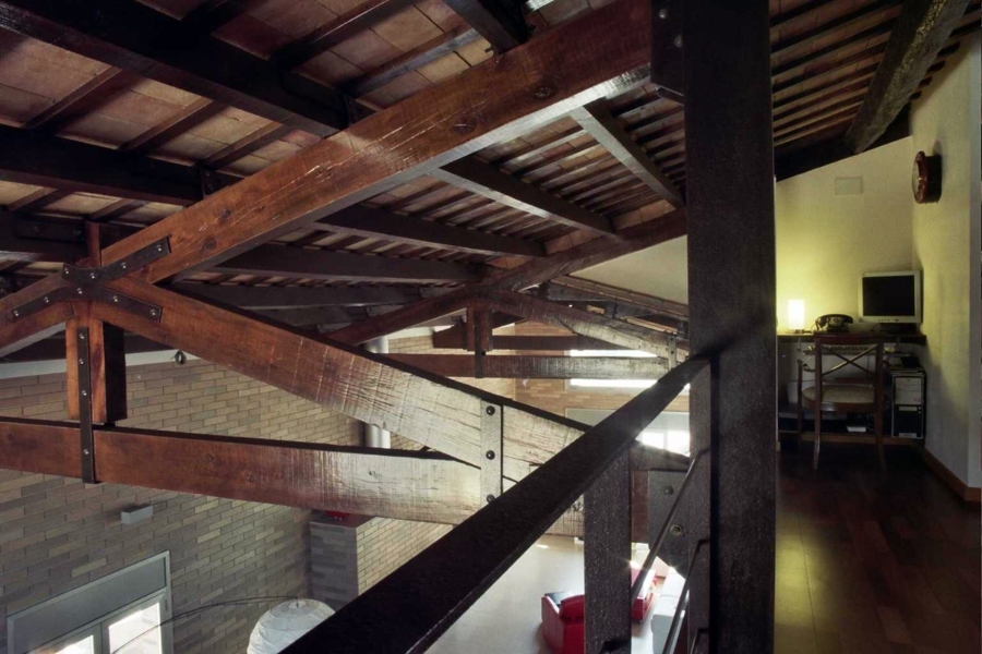 Techo de vigas de madera