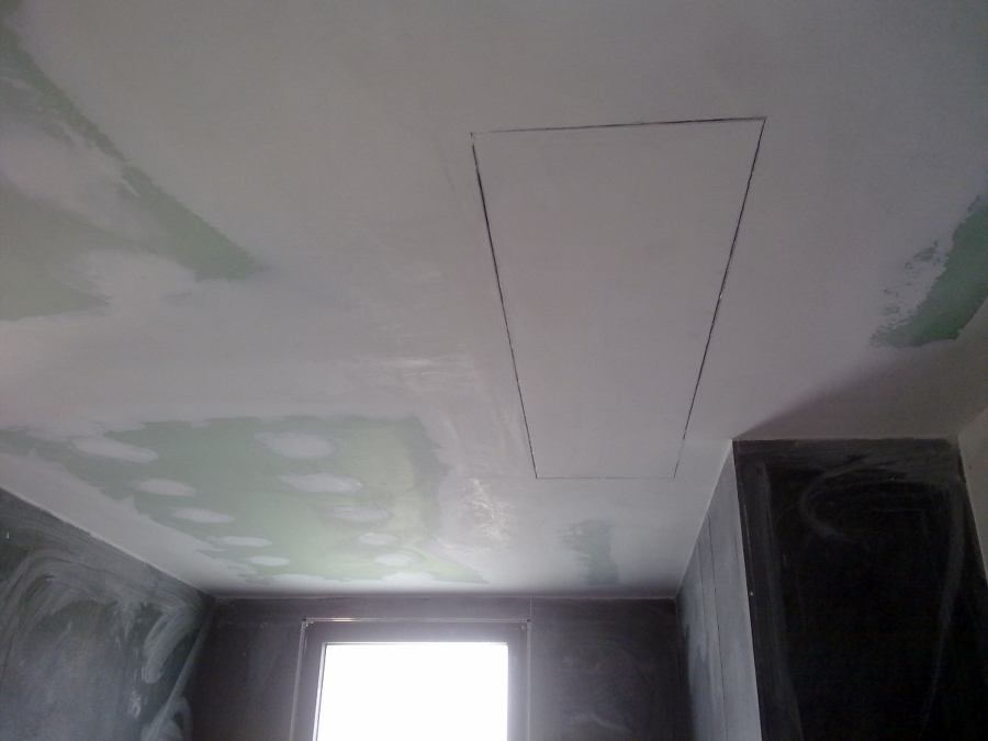 Techo pladur baño con registro de acceso a.a.