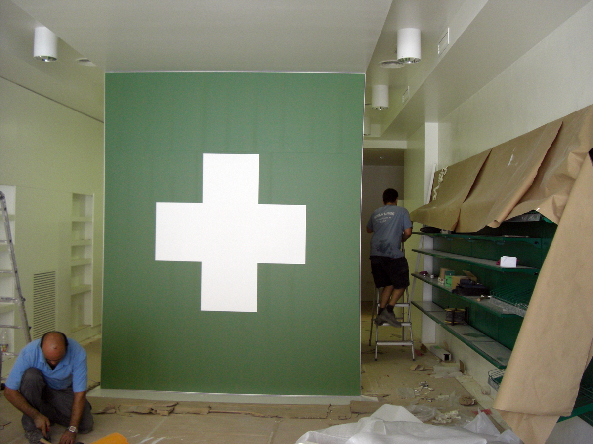 Techo tensado impreso.