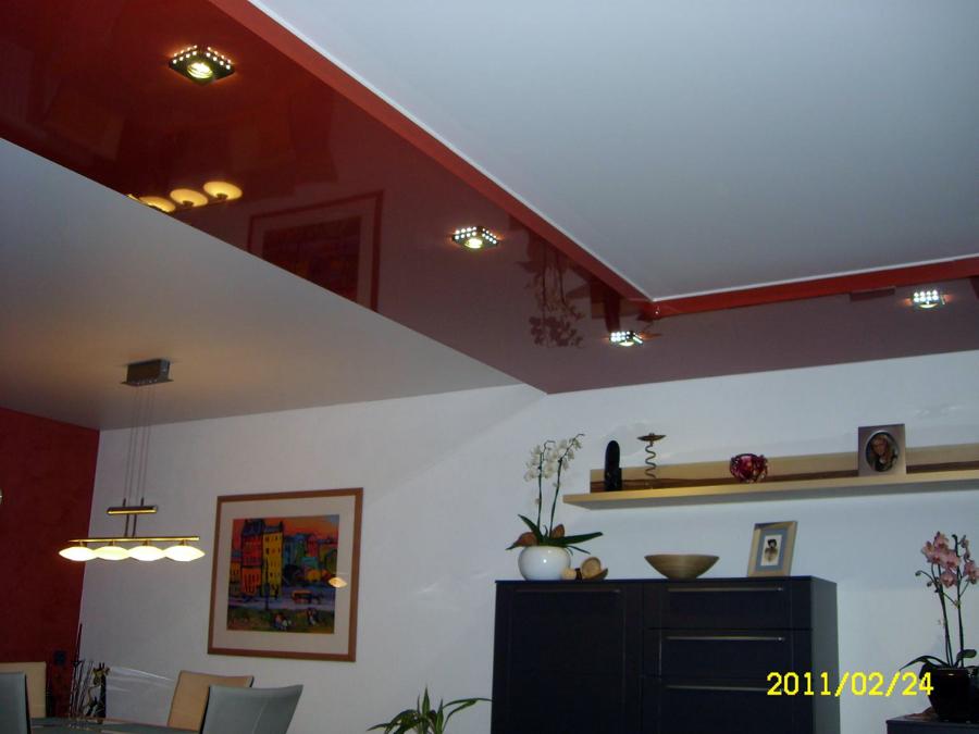 Techo tensado lacado en dos clores