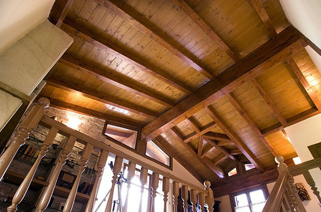 Tejado acabado interior en lasur