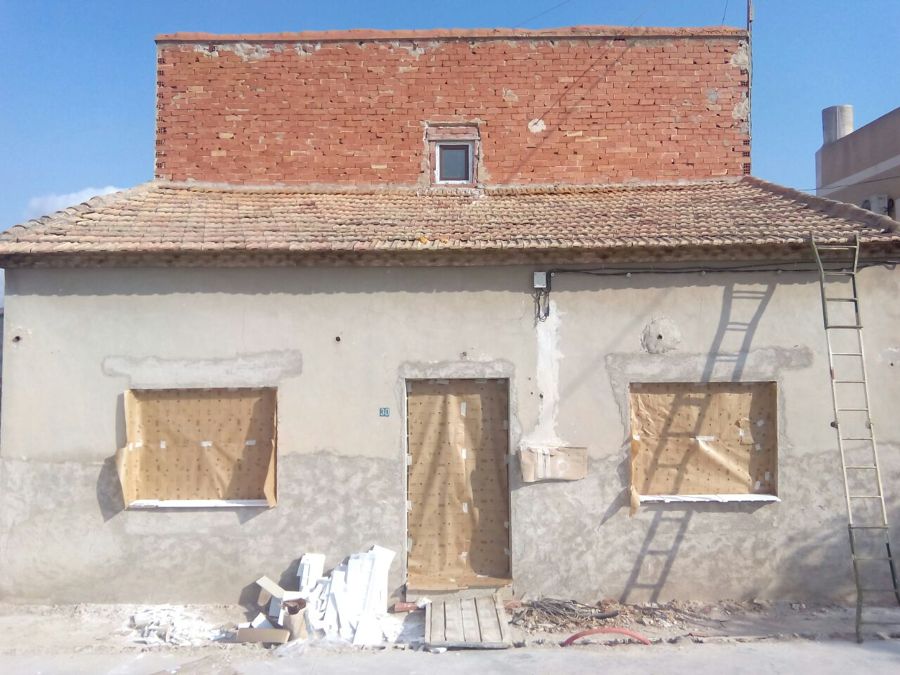 Tejado antes de proyectar espuma