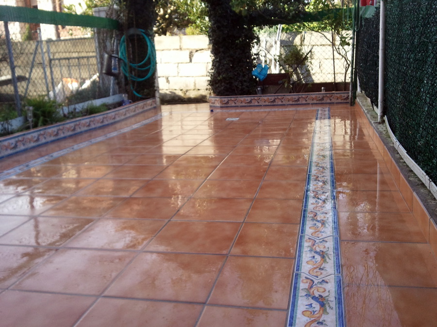 Terraza de baldosa