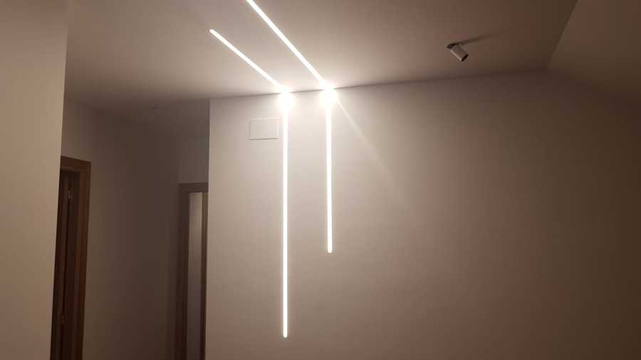 tiras led en habitación