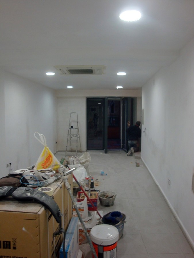 Trabajando en el local