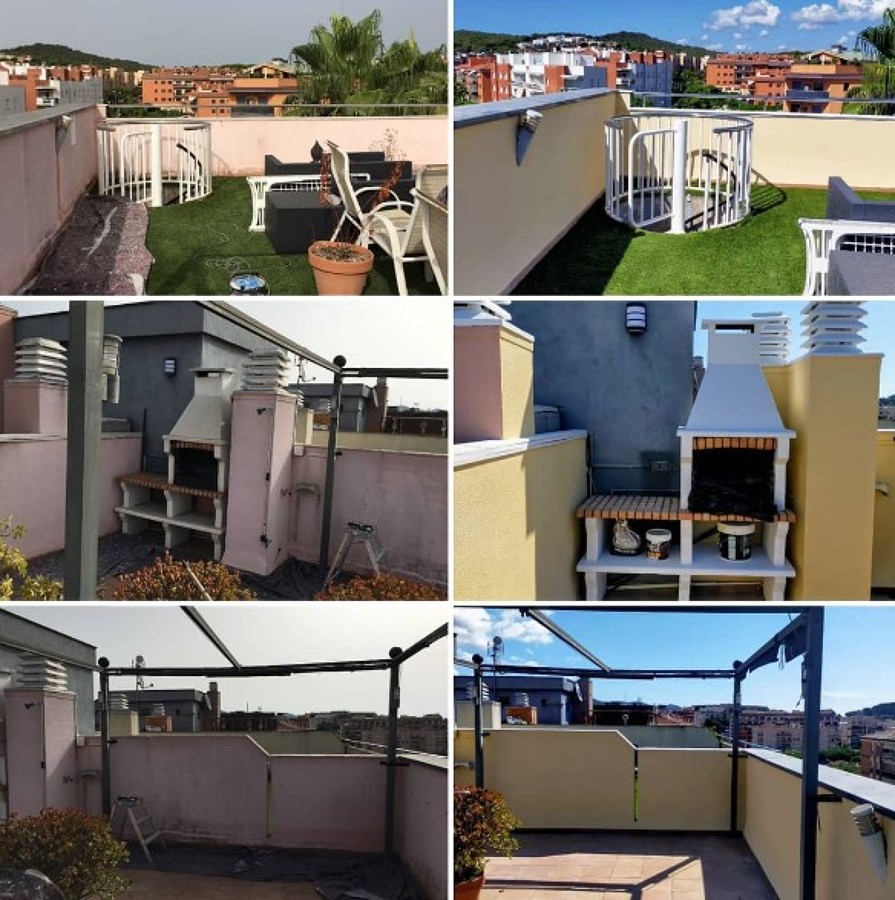 Trabajo de mejoras en terraza