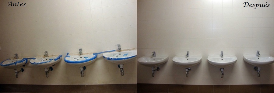 Trabajos antes y después.