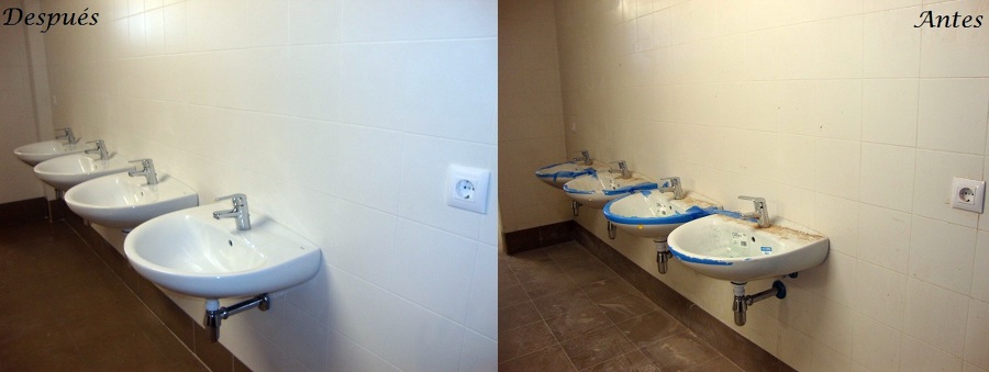Trabajos antes y después.