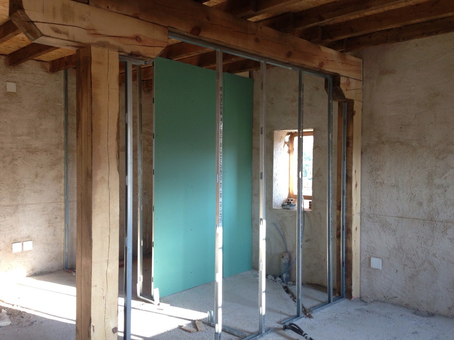 Trabajos de pladur en casa rural