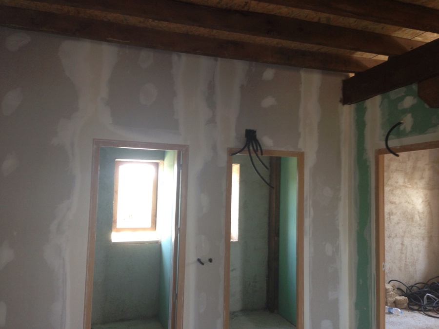 Trabajos de pladur en casa rural