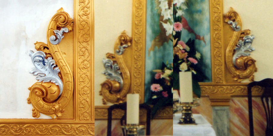 Trabajos de policromía laterales altar mayor Iglesia de la Cruz (Sangonera la Verde).