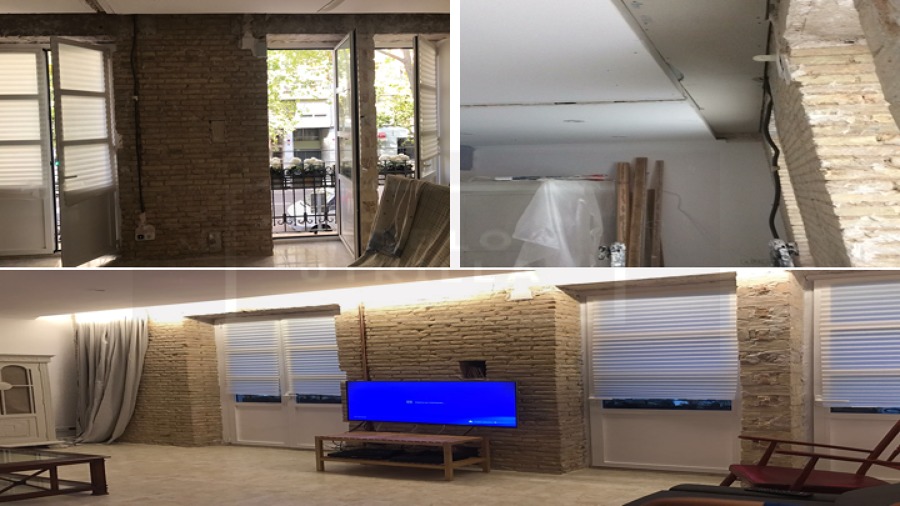 Cortinero con luz indirecta