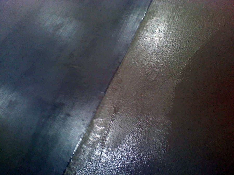 unon de dos suelos de microcemento