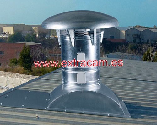 Ventiladores y extractores de tejado para uso industrial.