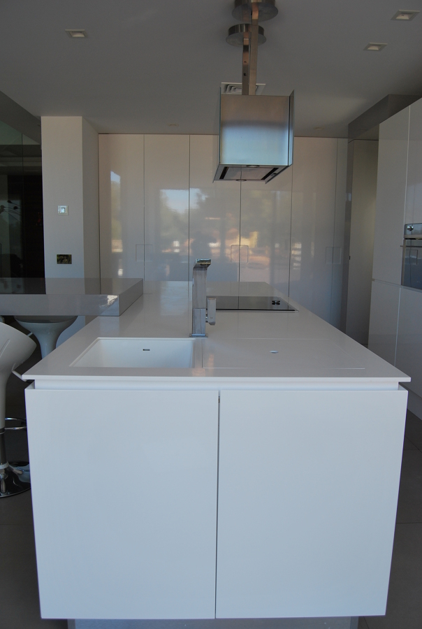 Cocina Lacada Blanco-Gris