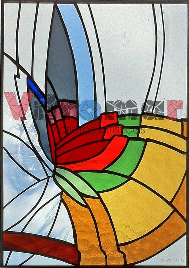 Vidriera abstracta kupka