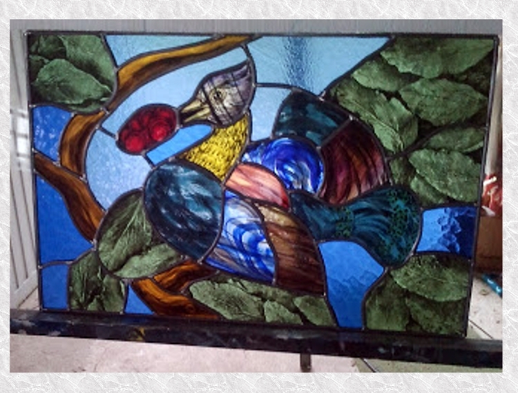 Vidriera emplomada motivos naturaleza