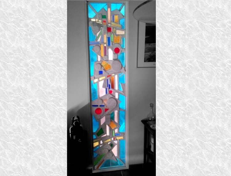 Vidriera Hormigón interior salón