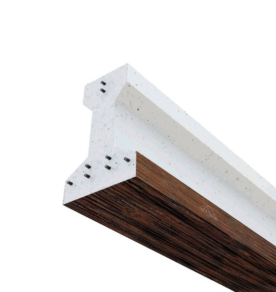 Viga Hormigón acabado madera