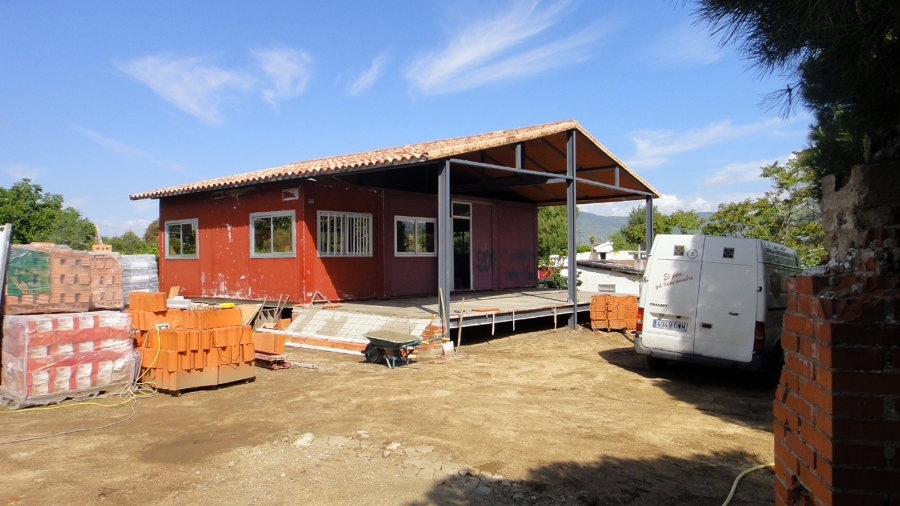 Vista de casa de aluminio