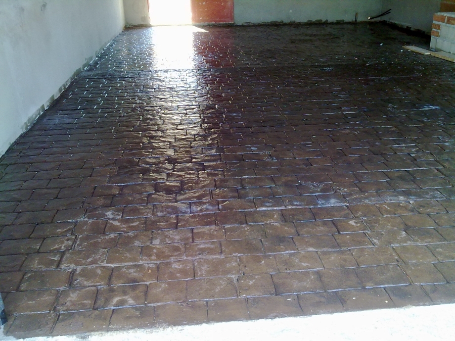 Vista general de suelo de hormigón Impreso