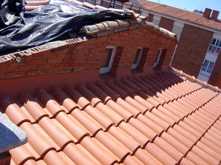 Vista parcial de la cobertura de teja